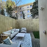 Glass And Wood Designer With Garden In Centertown